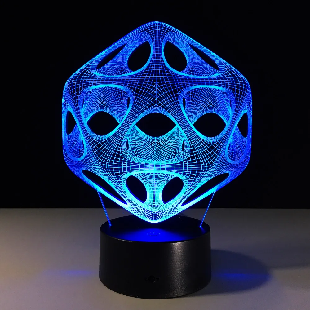 Creative 3D illusion Lamp LED Night Light Abstract Graphics Acrylic lamparas Colorful lava lamp USB for Wedding | Освещение