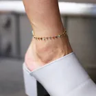 Браслет на ногу женский с кристаллами, пикантный браслет золотого цвета с бусинами, Модная бижутерия на щиколотке, 2019