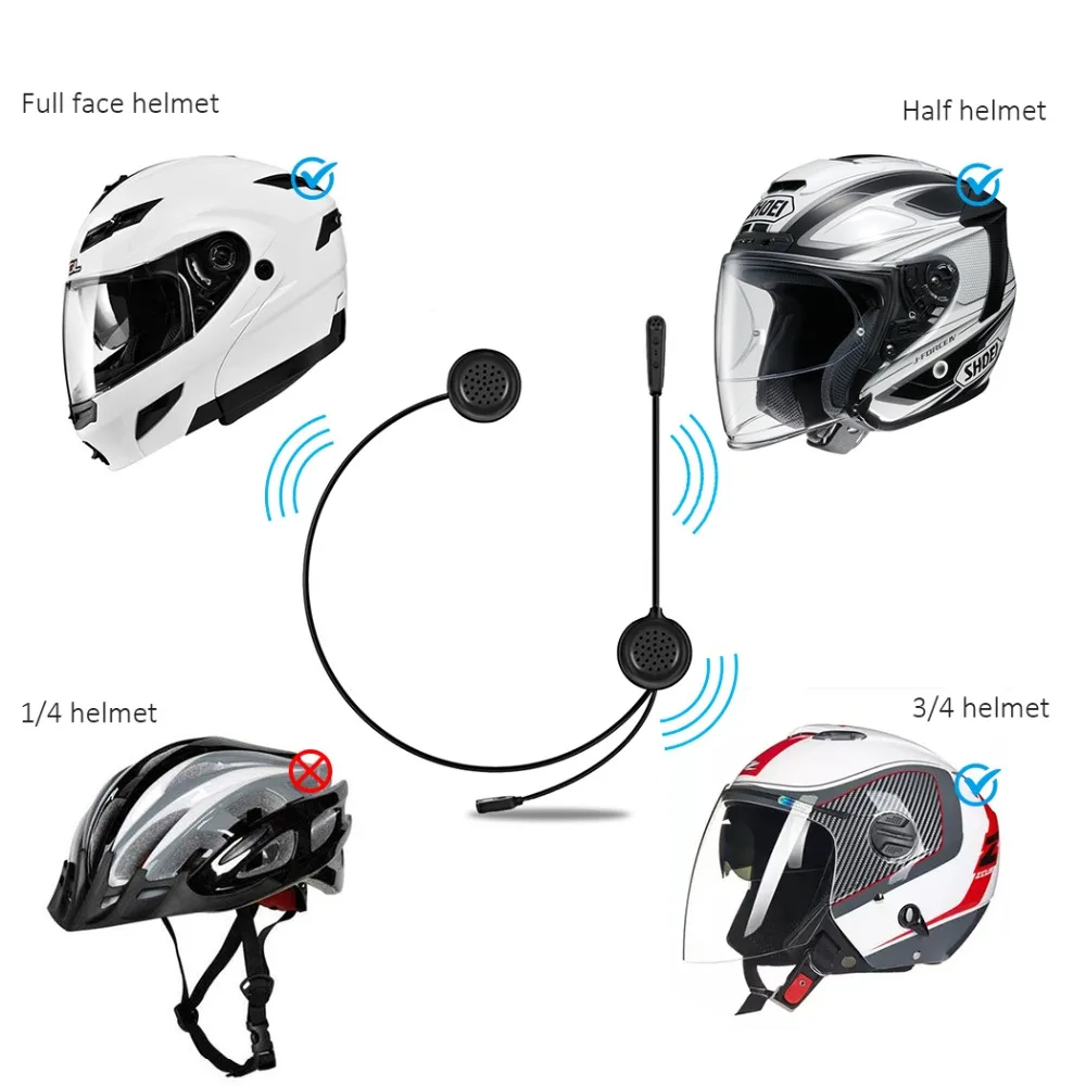 EJEAS E1 мотоциклетный шлем Bluetooth гарнитура BT 4 1 стерео музыкальные наушники HD звук