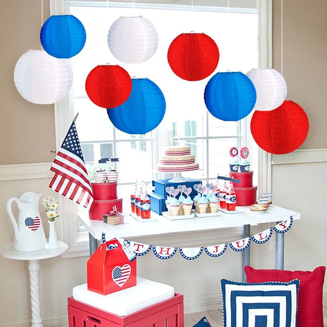 

12PCS Paper Lantern Solid Color Muti-Sizes Handmade Party Lantern Round Lantern For Festival Party