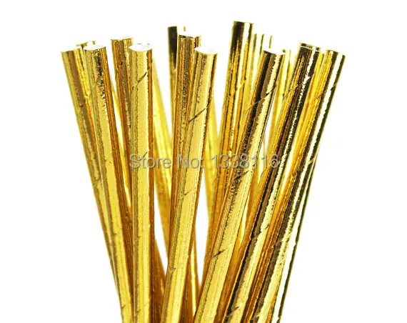 25 шт. однотонные бумажные соломинки из фольги | Дом и сад