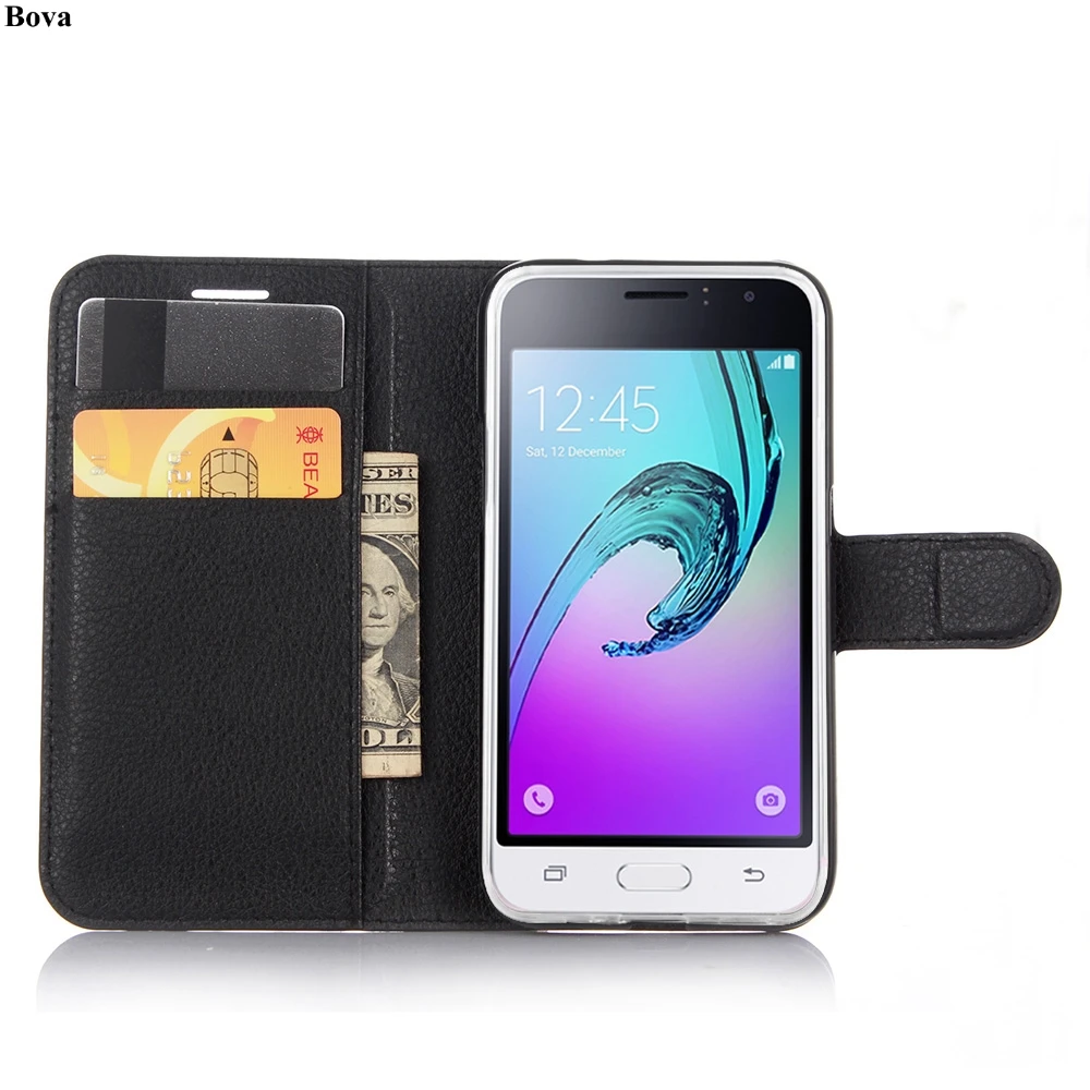 Кожаный чехол книжка в стиле ретро для Samsung Galaxy J1 2016 J120 защитный с магнитной