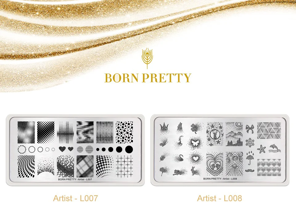 BORN PRETTY Геометрическая вращающаяся полоса изображения ногтей шаблоны DIY Изображение цветок бабочка ногтей штамп пластина Маникюр штамп для ногтей
