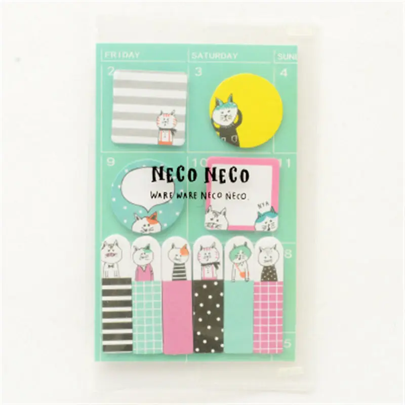 green Coloffice милые Kawaii Panda блокнот бумажные наклейки Мультяшные кошки цветные заметки студенческие Канцелярские Товары для детей Подарки школьные принадлежности 1 шт - Цвет: green