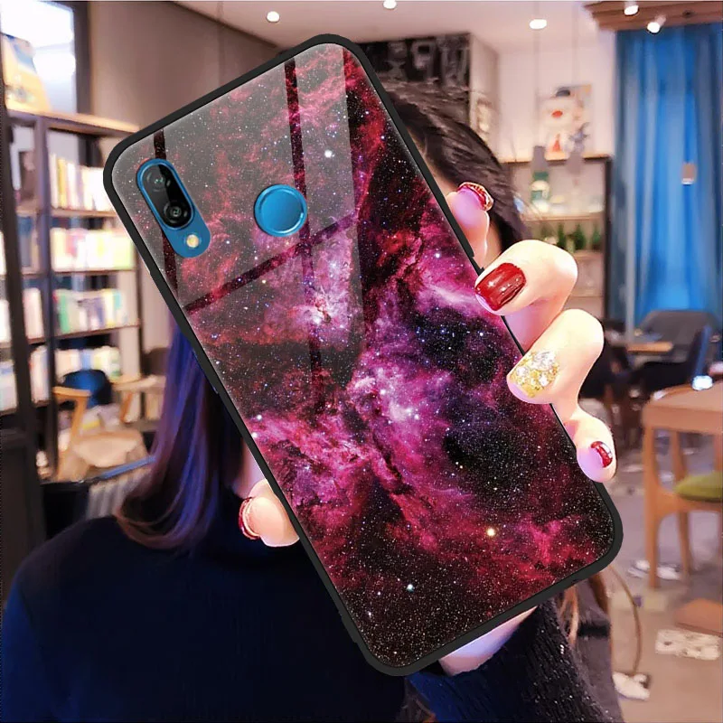 Звездное небо чехлы с закаленным стеклом для huawei смартфона Honor 8X9 P9 P10 P20 P30 P Smart Коврики 10 20 X Plus Pro Lite Nova 2i 3 3i 3e 4 Чехол - Цвет: xkhong