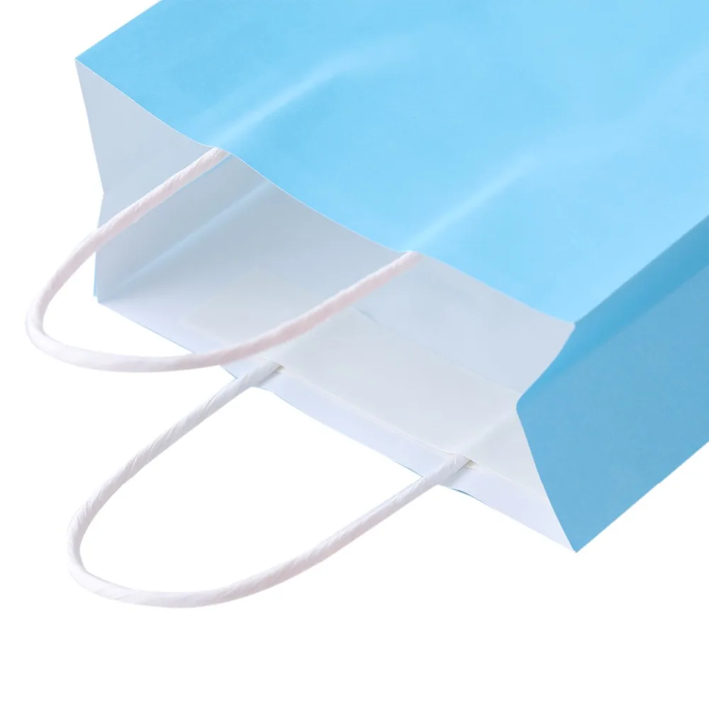

35 Pcs Fashion Kraft Paper Bags with Handle Party Favor 7 Color Bags For Birthday Party Wedding Celebrations Gifts Accessaries