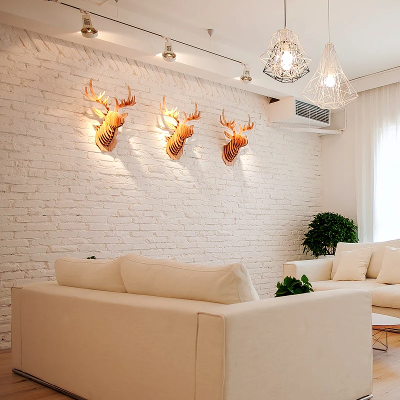 NODIC украшение для дома голова оленя деревянных ремесел настенная животного декор