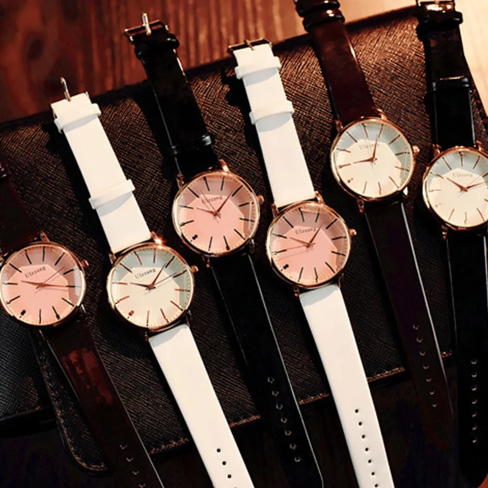 Полигональный циферблат дизайн женские кварцевые часы Лакшери модное платье