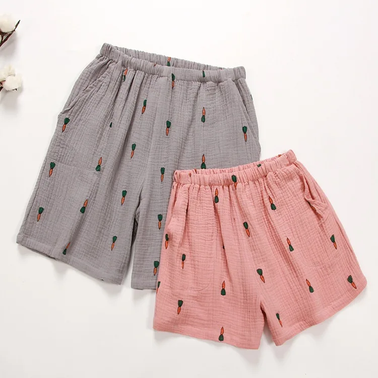 Пижамные шорты из крепа и тонкого хлопка для пар|Штаны сна| |