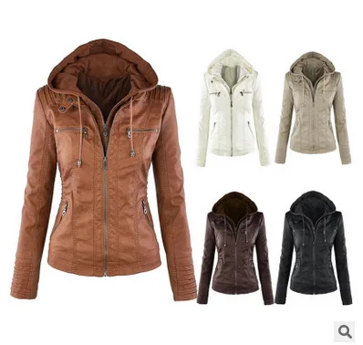 Новинка женские зимние пальто кожаные куртки толстовка со съемной грудной