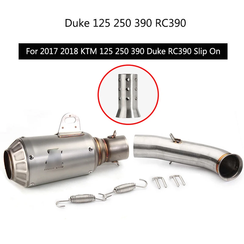 Для KTM 125 250 390 Duke выхлопная труба мотоцикла выхлопная средняя труба слипоны 51 мм Глушитель съемный дБ убийца Escape