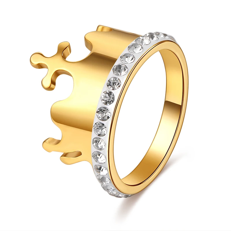Woiwoi кольца из нержавеющей стали золотого цвета Anillo США Европейский стиль модная