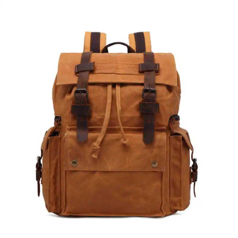 Новые мужские холщовые рюкзаки из вощеной кожи винтажные 15 6 дюймов мужской