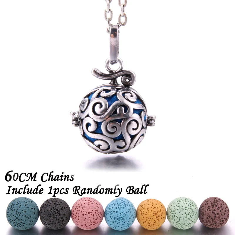 Ретро Ароматерапия Ожерелье натуральный Лава камень Арома диффузоры ожерелья