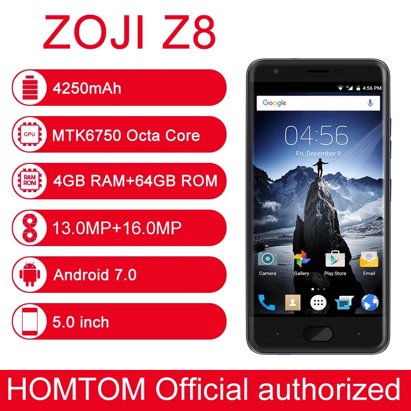 HOMTOM зоджи Z8 4 Гб + 64 IP68 Водонепроницаемый разблокировка по отпечатку пальцев 5 0