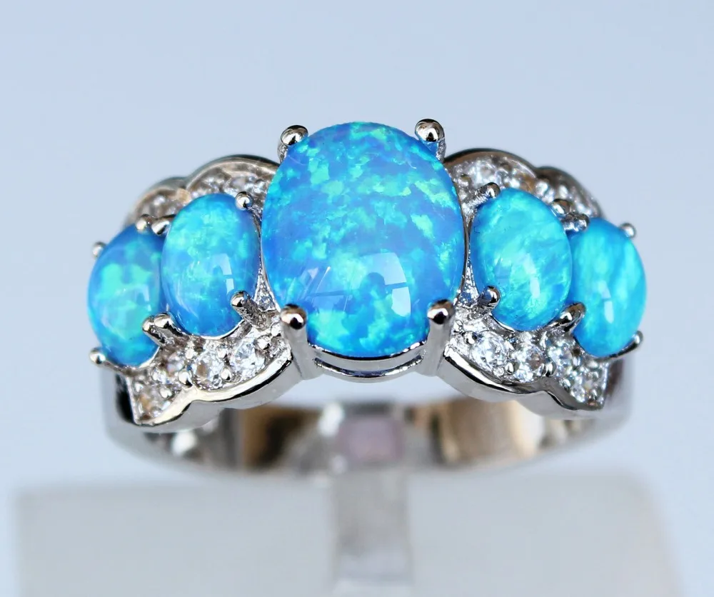 Белые кольца с огненным опалом для женщин|ring treatment|jewelry fashion ringsring holder jewelry |