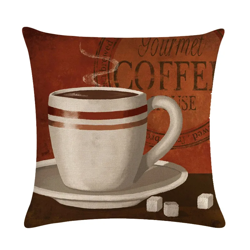 Кофе Чехлы Винтаж декоративная наволочка для подушки из хлопка и льна с размером