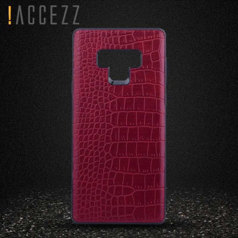 !ACCEZZ Luxury Crocodile Skin Phone Case For Samsung Galaxy Note9 Cover Soft TPU Protective Shell Capa Coque PC Hard Frame Cases |