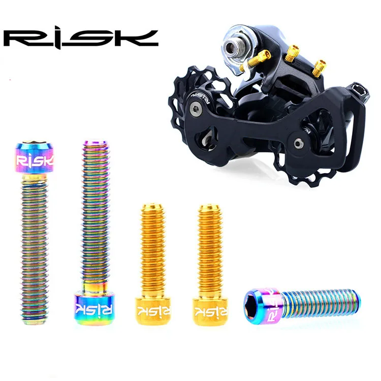 Ultralight Bike M4x13.5mm 20mm Titanium Ti Socket Head Bolts Allen Hex Screw For Front /Rear Derailleur H/L Thumb Shifter Bolts