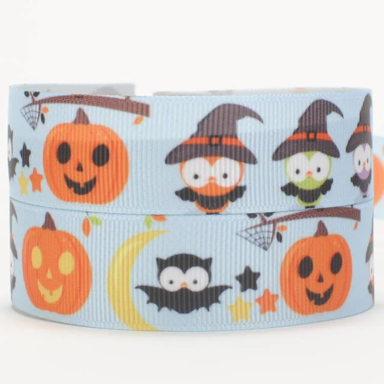 

NEW arrivals 50 yards halloween Pumpkin bird printed grosgrain ribbon free shipping