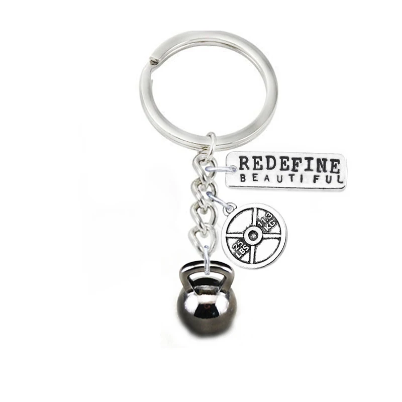 DOUBLE NOSE Alloy Metal Hot Sale Weight Plate Kettle Bells Redefine Beautiful Keychains &amp Key Rings For Men | Украшения и