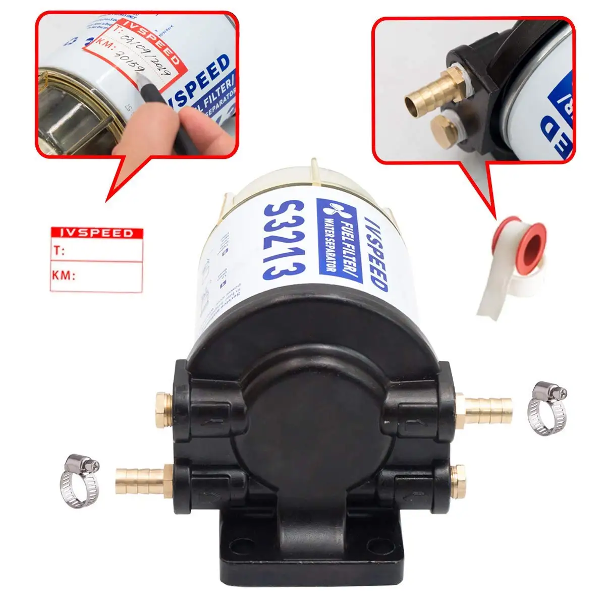 Ivspeed S3213 топливный водоотделитель S3213, 35-60494-1 для лодочного топливного фильтра судового двигателя(10 микрон) для racor