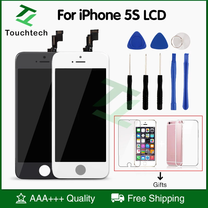 1 шт. ЖК-дисплей для iPhone 5 5s 5c с сенсорным дигитайзером | Мобильные телефоны и