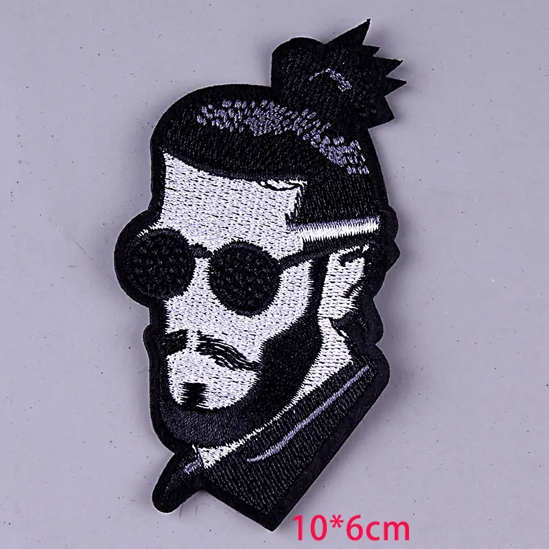 Черный никель Рок группа Патчи DIY Вышивка металлические патчи для одежды Железо на патч хиппи Негро патч имя на одежде аппликация полоса F - Цвет: Черный никель