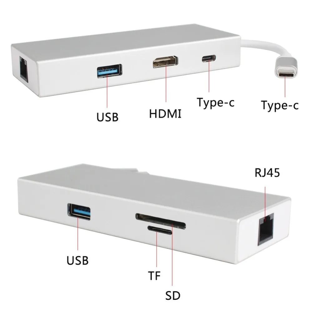 Многофункциональный концентратор Spiltter адаптер USB-C до 2 Usb3.0 PD 4 K HDMI видео с высокой