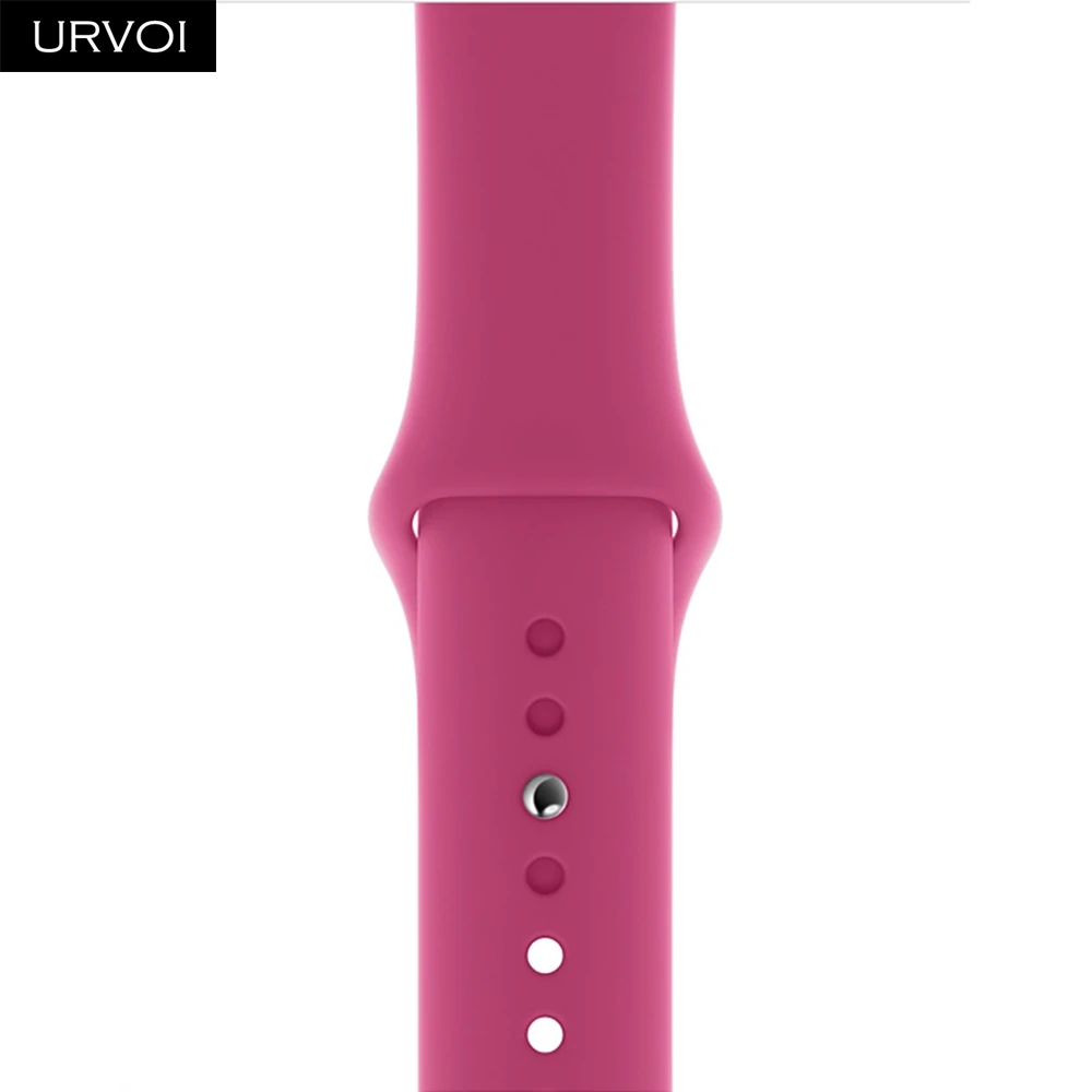 Dragon Fruit Спортивный ремешок URVOI для apple watch 5, 4, 3, 2, 1, силиконовый ремешок для iWatch 40 мм, 44 мм, застежка на булавке и застежке, новинка, сосновый зеленый - Цвет ремешка: Dragon Fruit