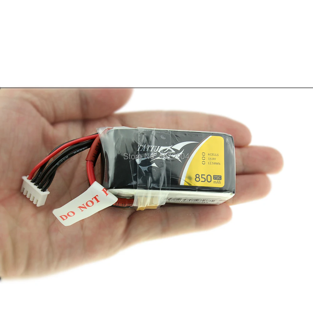 Литий полимерный аккумулятор Tattu 4S 850mAh 14 8 V 75C литий с разъемом XT30|4s lipo|lipo battery4s lipo