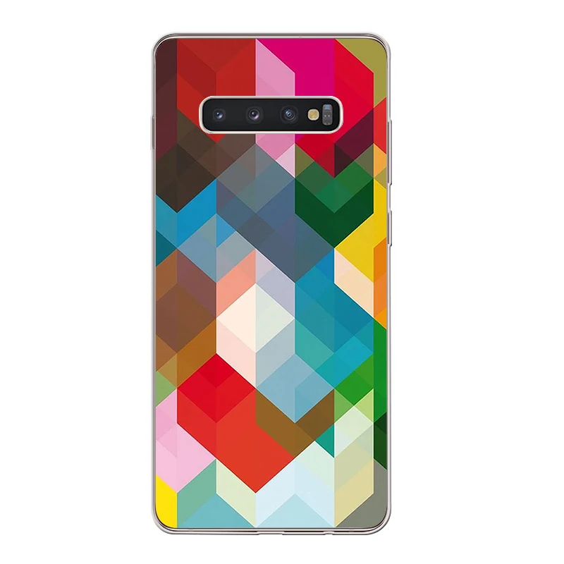 ciciber Phone Case for Samsung Galaxy S10 S10+ S10e Soft TPU Back Cover S9 S8 S7 S6 S5 Edge Plus S9+ Plaid Pattern |