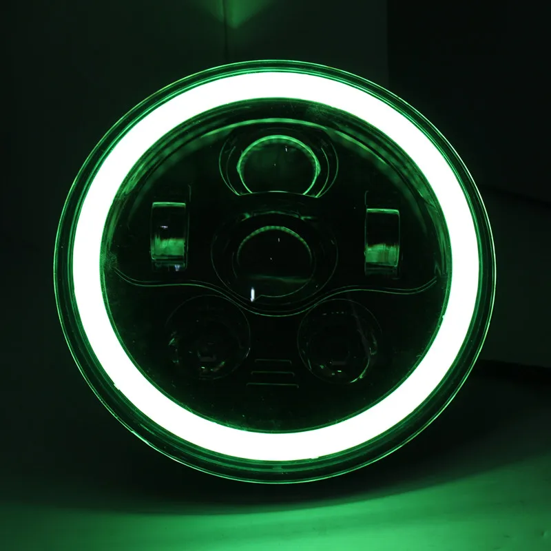 7 дюймовый светодиодный RGB светодиодные фары &quotКруглый Передние мигающий rgb