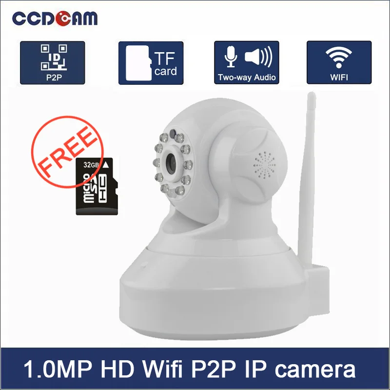 CCDCAM домашняя система безопасности H.264 cctv ir беспроводная wifi p2p ip камера с micro sd