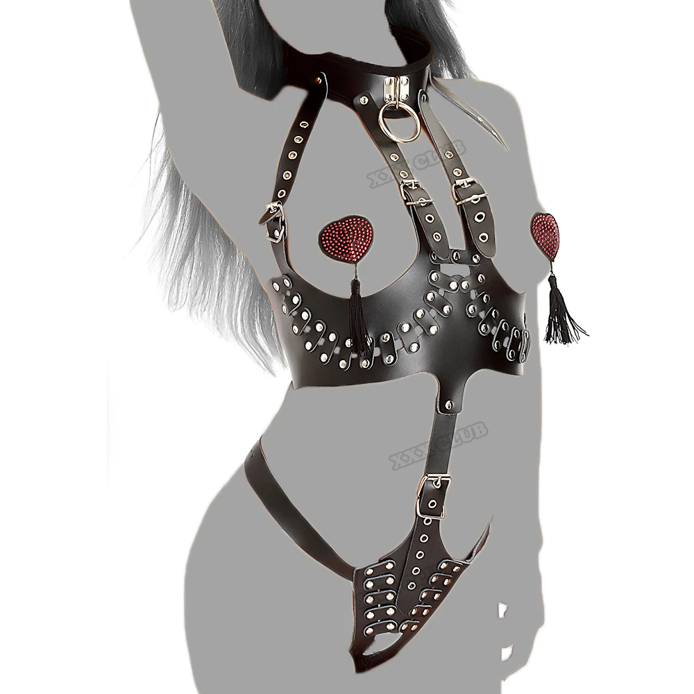 Фетиш костюмы для взрослых женское сексуальное нижнее белье бондажа голая грудь