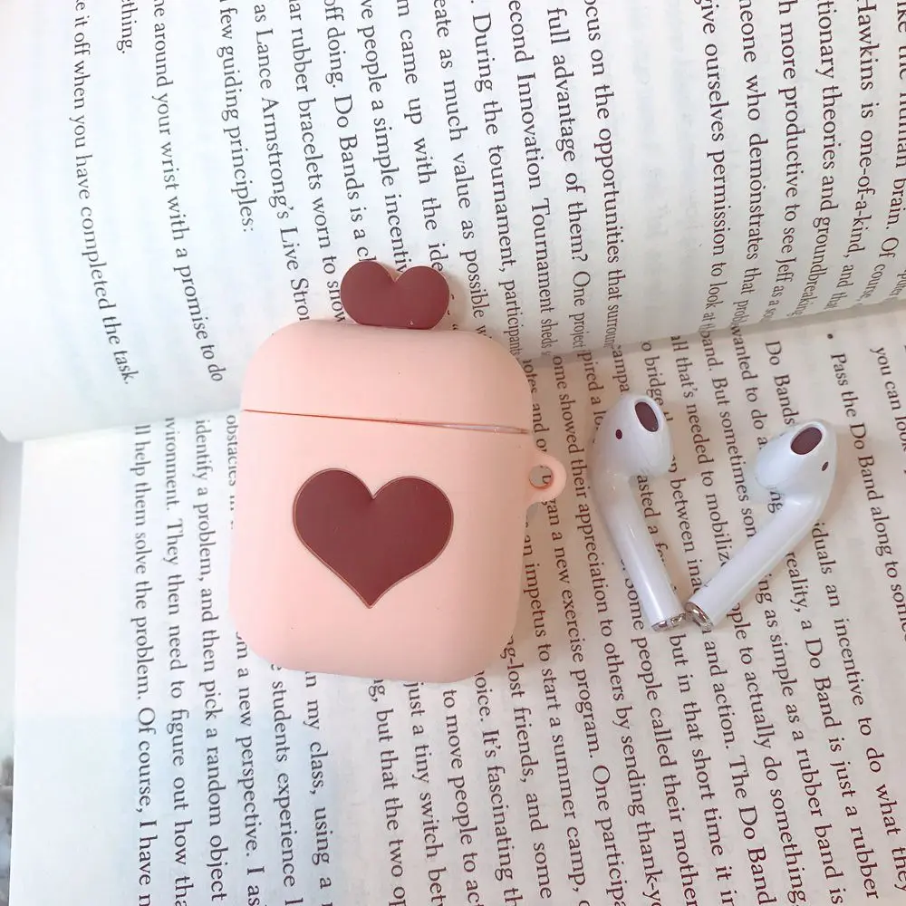 U Чехол для AirPods, силиконовый защитный чехол с сердечком, Bluetooth, беспроводные наушники, чехол для Air pods, аксессуары для зарядки - Цвет: U