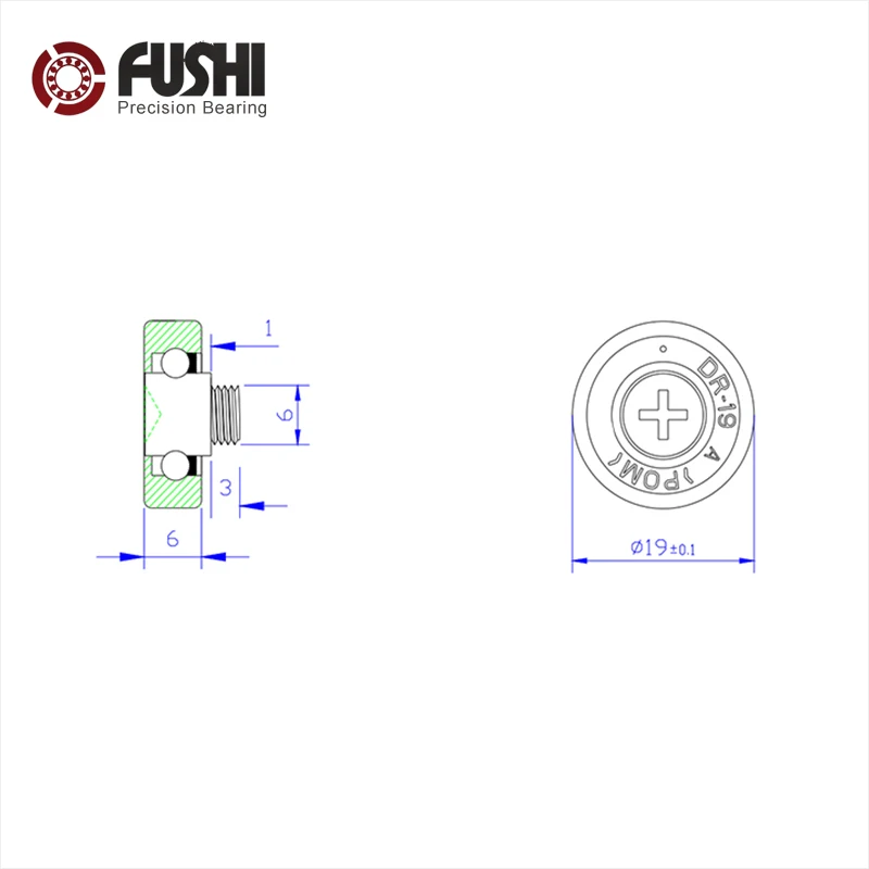 Подшипники DR19C1L13 подшипник шкива с резьбой 6*19*6 мм (2 шт.) для дверей и окон