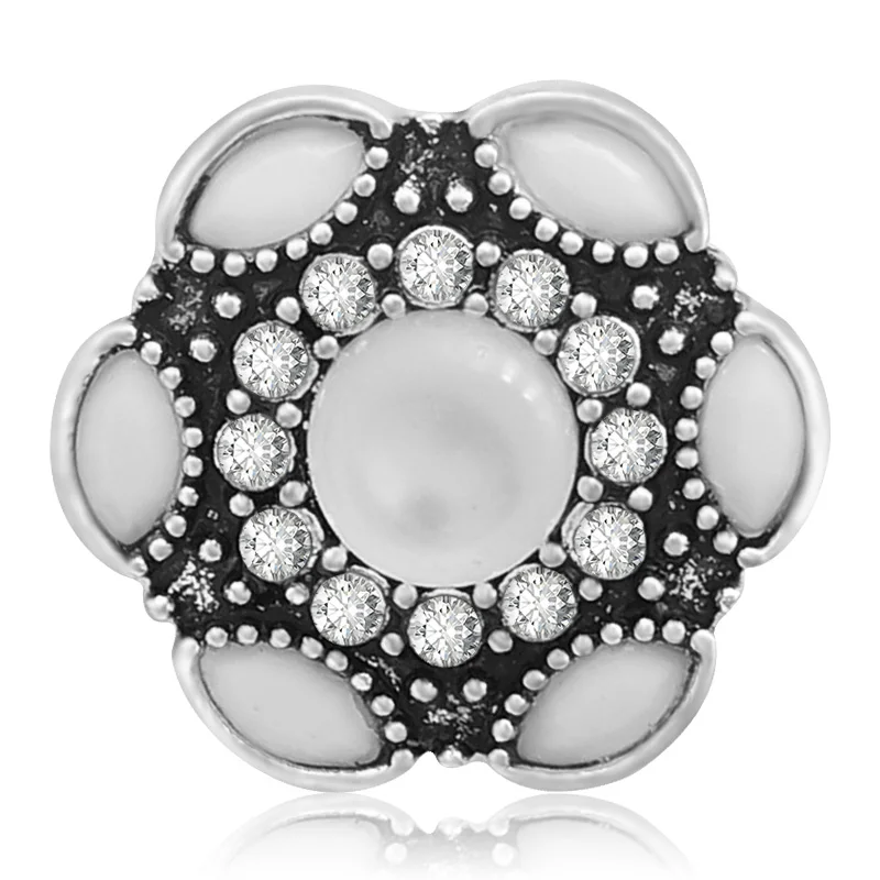 Новые красочные металлические пуговицы Стразы с цветами 20 мм для рукоделия 18