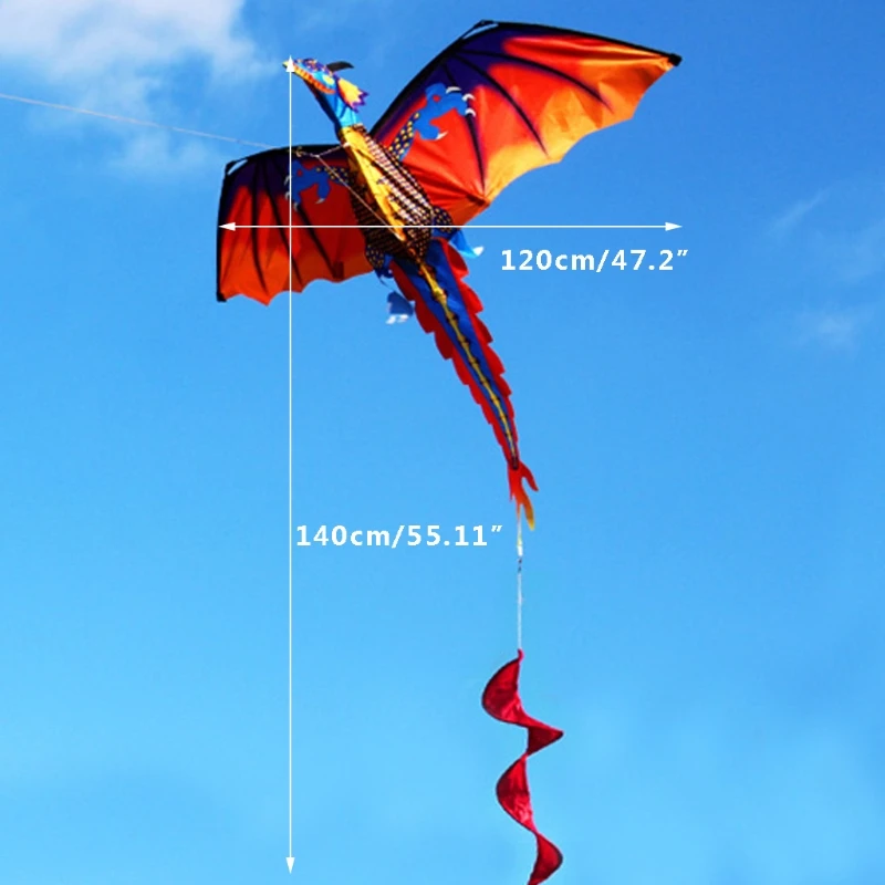 

3D Dragon Kite With Tail Kites For Adult Kites Flying Outdoor 100m Kite Line