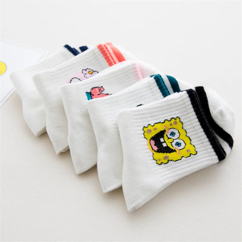 Модные носки для девочек с героями мультфильмов милые хлопковые женские