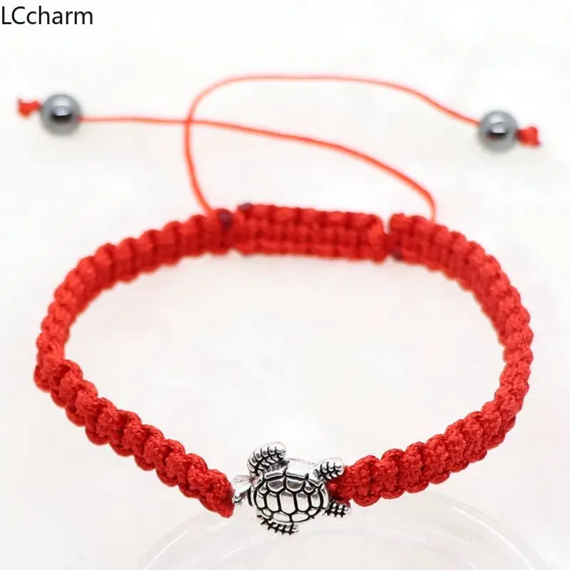 Sea Turtles Tortoise Beaded Bracelet Red Cord Adjustable Animal Bracelets Women Men Jewelry | Украшения и аксессуары