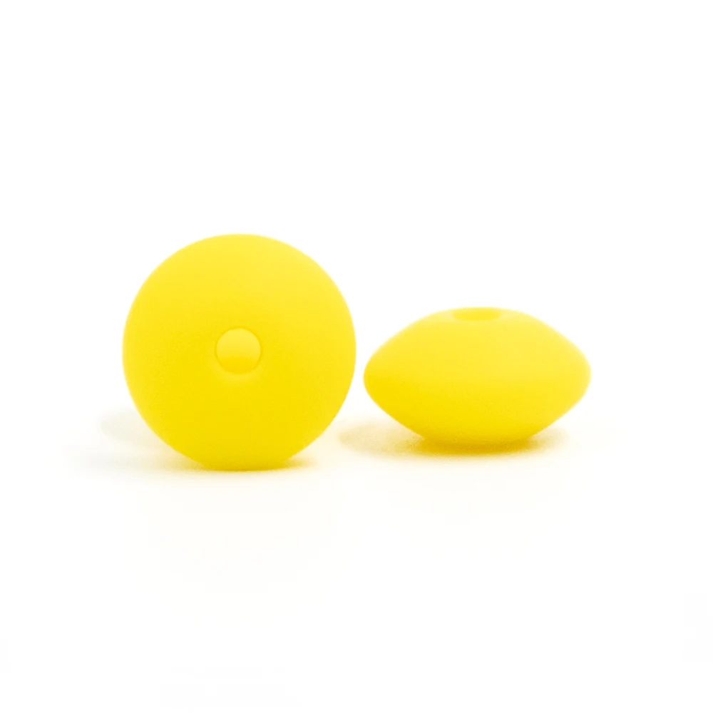Yellow 100 шт Прорезыватели для зубов жемчужные силиконовые бусины чечевица 12 мм без БФА, силиконовый Прорезыватель кулон при прорезывании зубов шарик уход за ребенком - Цвет: Yellow