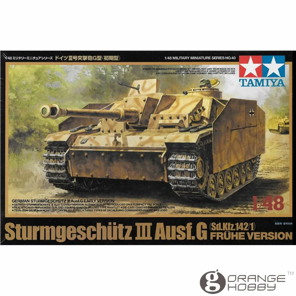 

OHS Tamiya 32540 1/48 Sturmgeschutz III Ausf.G Sd.Kfz.142/1 Fruhe Version Military Assembly AFV Model Building Kits