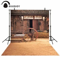 allenjoy autumn wooden backdrop barn wheel cowboy straw vintage photographic background for photo studio photocall vinyl cloth