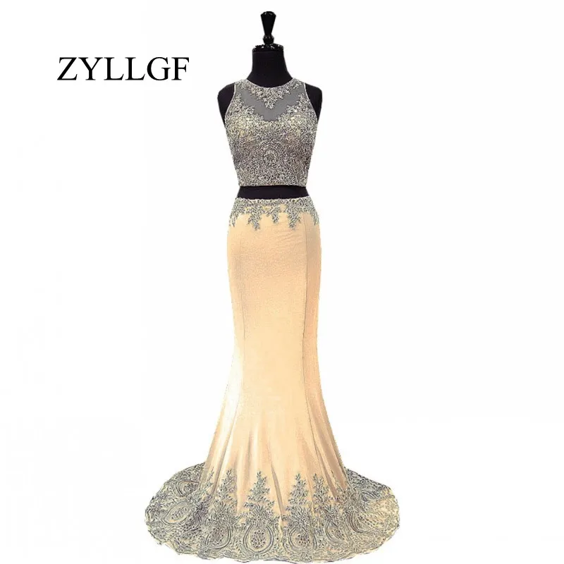 ZYLLGF Long Mother Dresses 2018 Elegant Sheer Scoop Neckline Beaded Gold Lace African Satin Two Piece Wedding Guest Dress RS32 | Свадьбы и