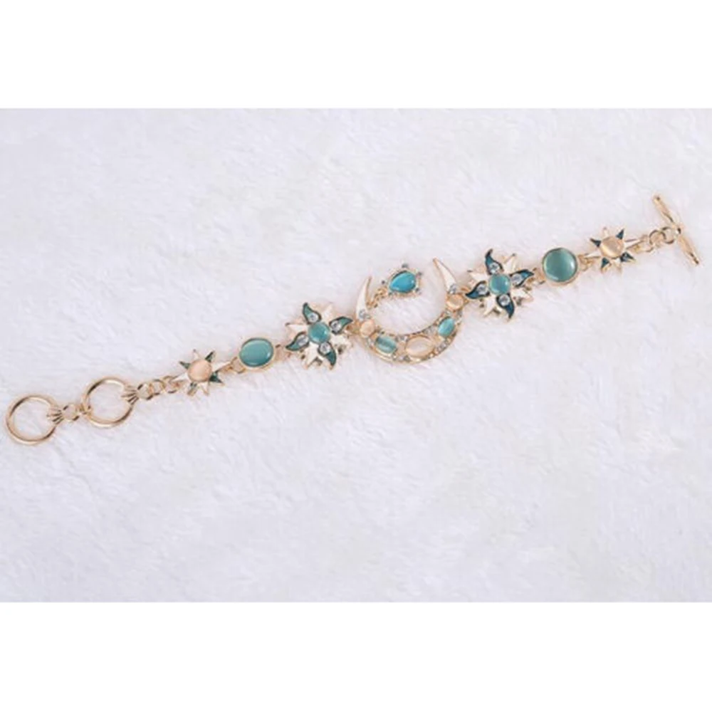 Модные женские туфли солнце и луна блестящие хрустальные стразы браслет из опала