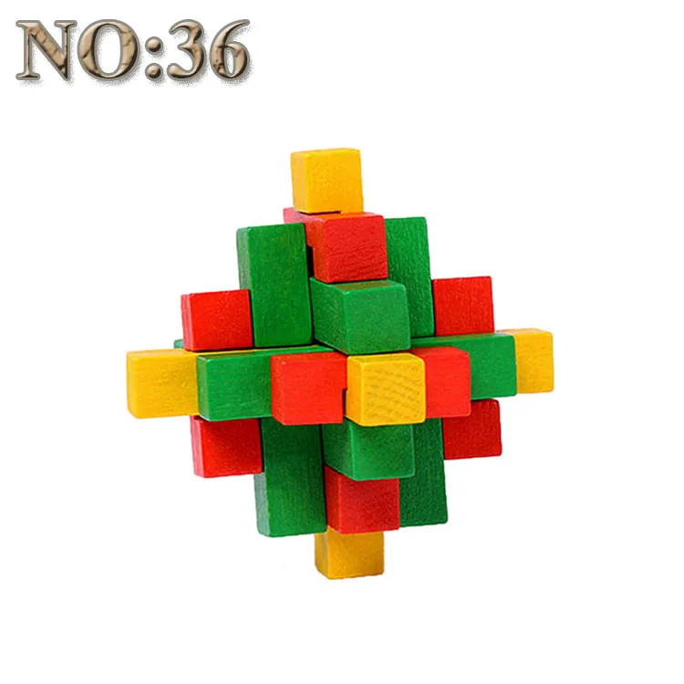 36 53 вида 3D деревянные игрушки-головоломки игра блокированный куб головоломка обучающая игрушка для детей Строительный набор блок модель 29-53 - Цвет: 36