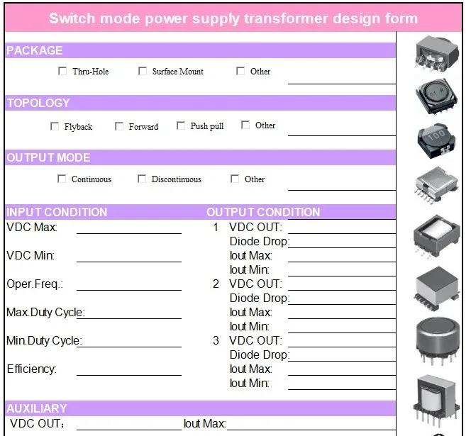 EFD30 thru переключатель отверстия трансформатор питания ферритовый сердечник экран