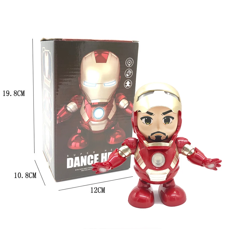 Marvel Dance Железный человек светодиодный фонарик со звуком Мстители фигурка