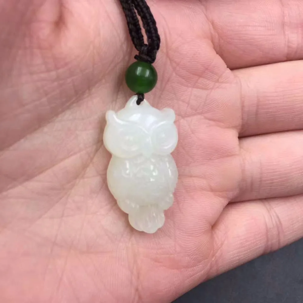 Exquisite and nephrite engraved wise Ming Wu Bu Xiang birds trumpet pendant 1996# | Украшения и аксессуары